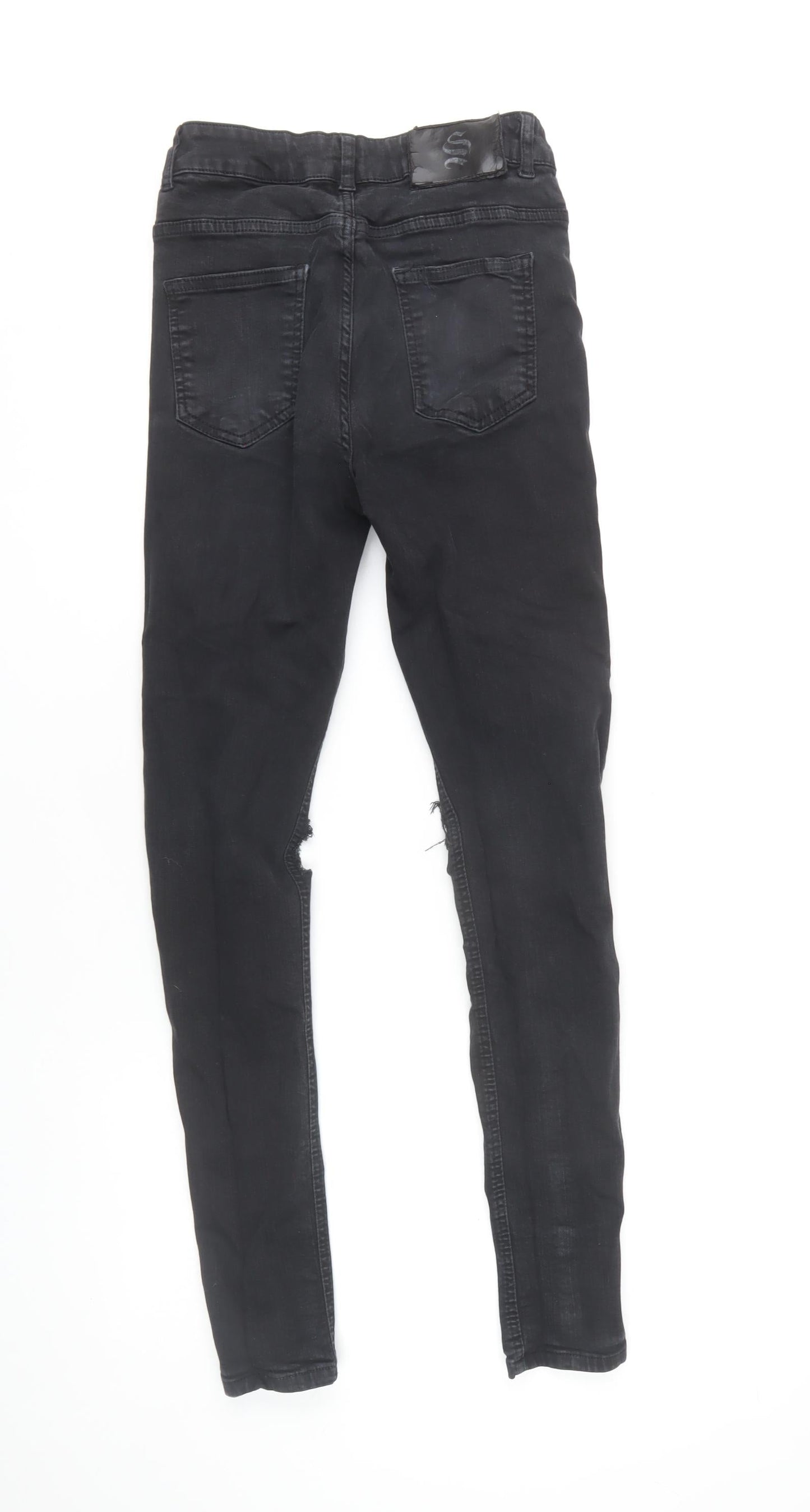 Sinners Men's Black Distressed Skinny Jeans XS