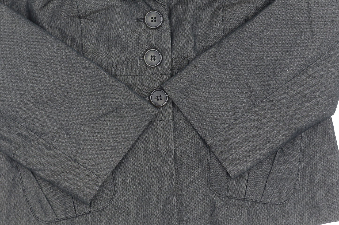 Topshop Women Black Suit Jacket Size 12 Notch Lapel
