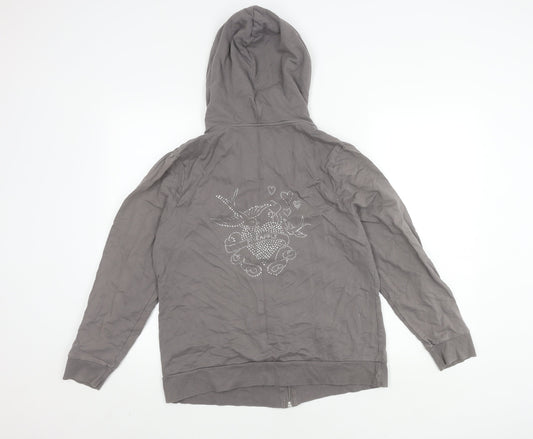 Debenhams Women's Grey Hooded Jacket Size 18