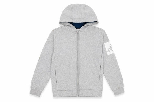 Adidas Boys Grey Full Zip Hoodie 9-10 Years