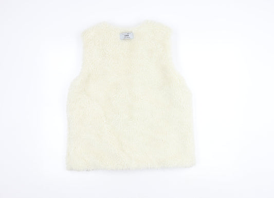 New Look Girls Ivory Faux Fur Waistcoat, Size 14-15
