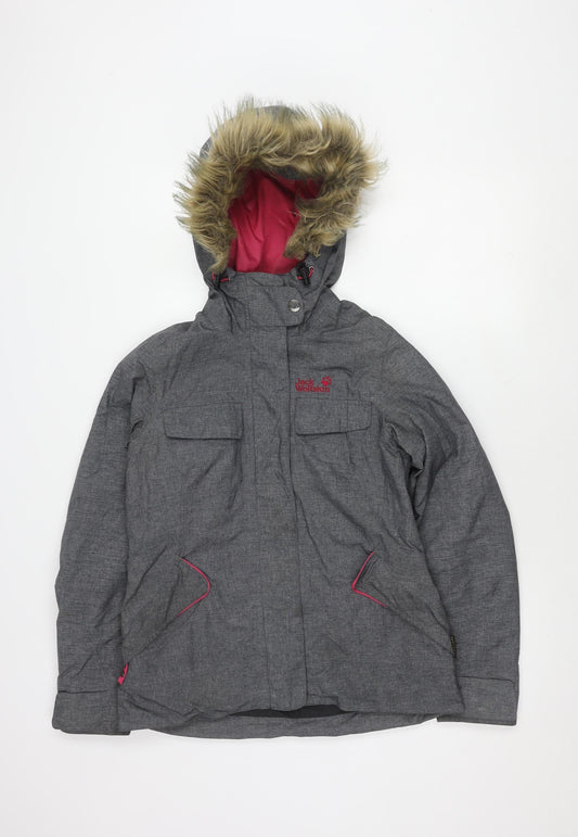 Jack Wolfskin Women's Grey Parka Jacket Size 6