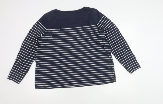 FatFace Womens Navy Striped Sweatshirt UK 18