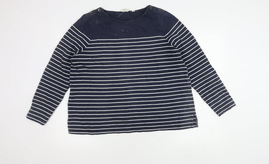 FatFace Womens Navy Striped Sweatshirt UK 18