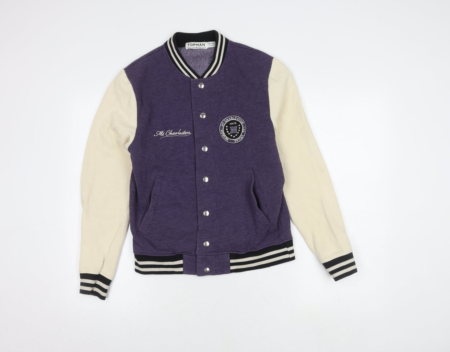 Topman Men's Purple Varsity Jacket XS Casual Style