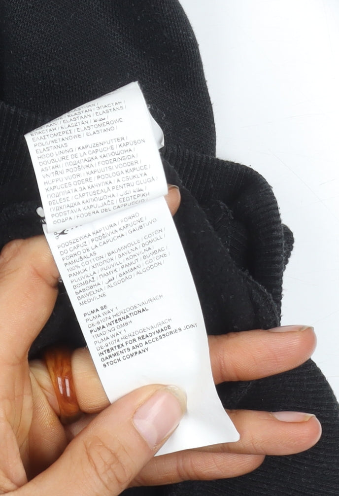 Puma Men's Black XS Pullover Hoodie with Logo