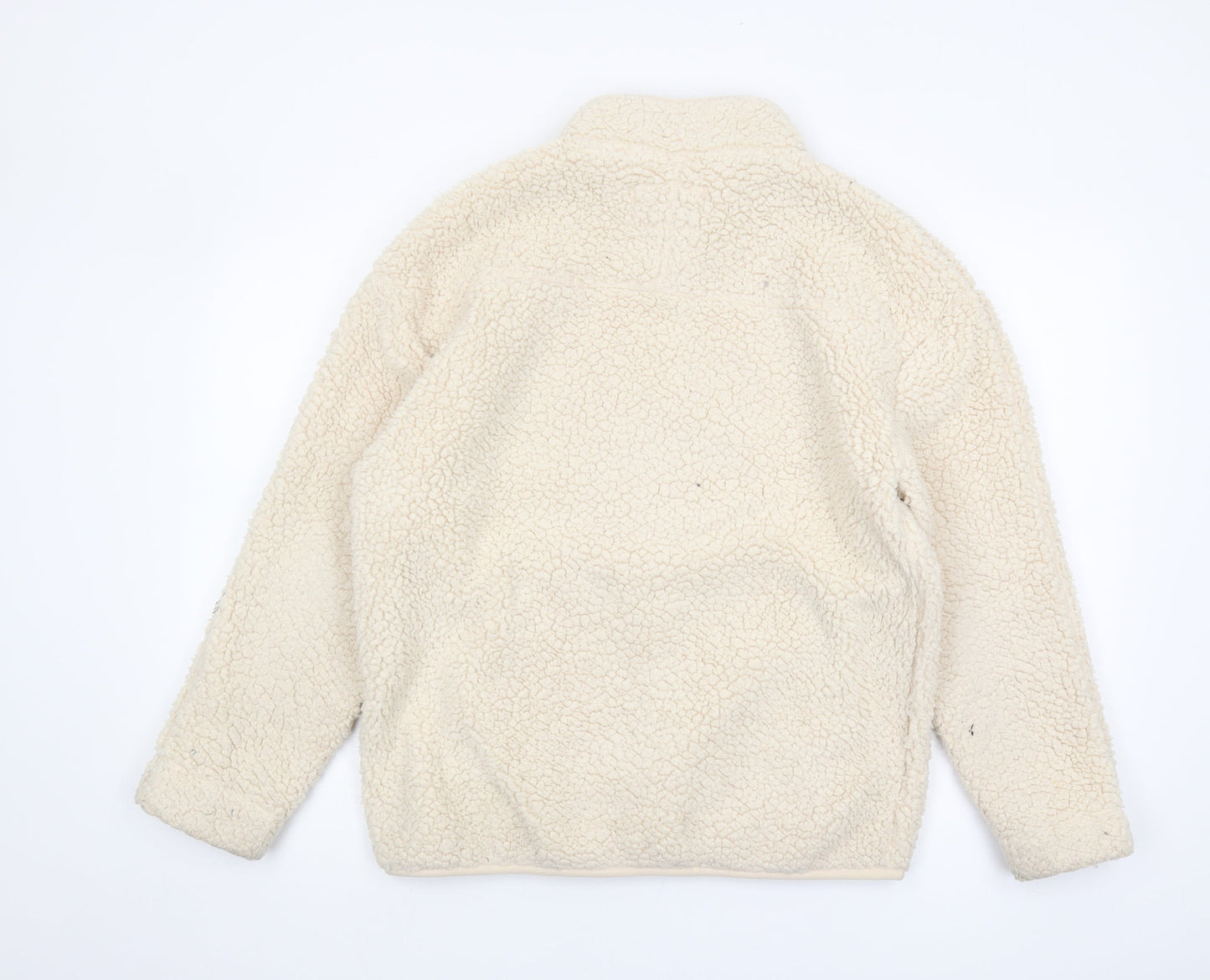 Joules Women's Beige Fleece Mock Neck Sweatshirt Size 12