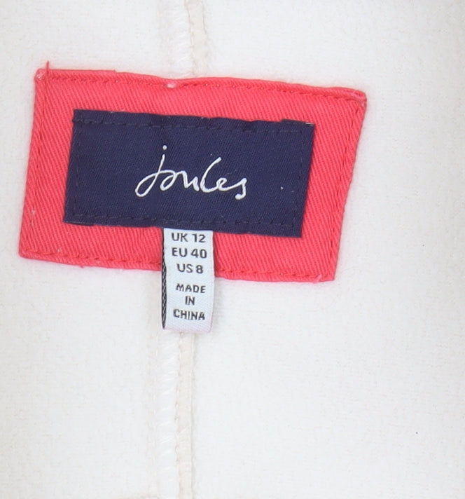 Joules Women's Beige Fleece Mock Neck Sweatshirt Size 12