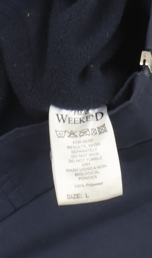 Farah Men's Blue Full Zip Basic Jacket Size L