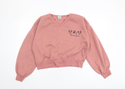 Disney Women's Pink Minnie Mouse Pullover Sweatshirt M