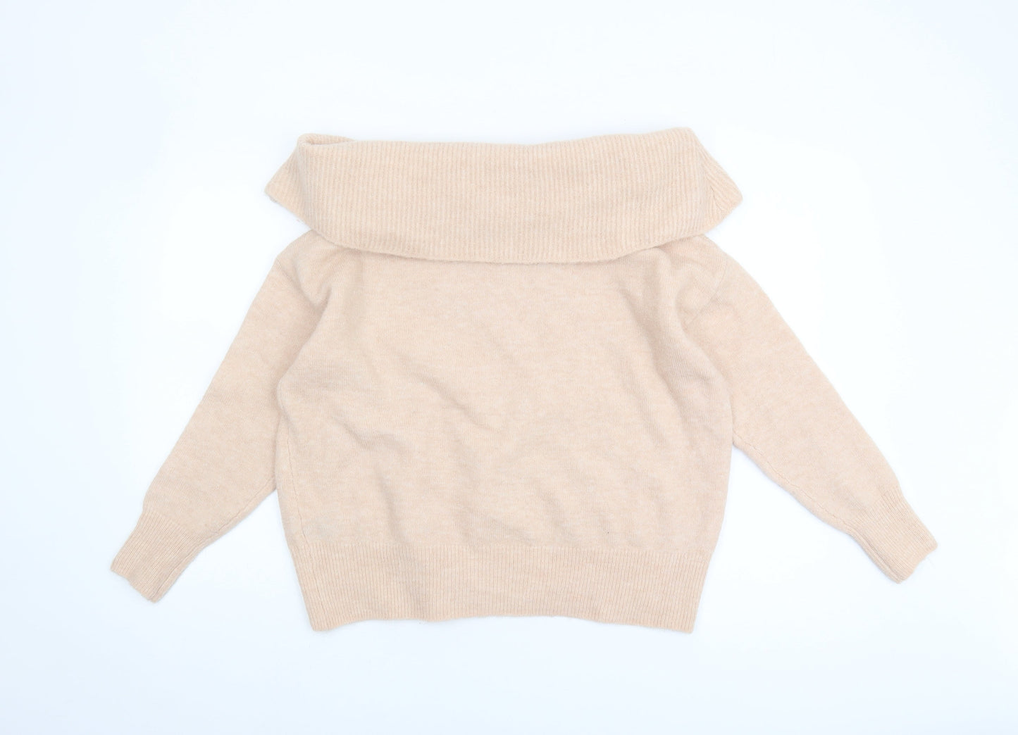 Warehouse Women's Beige Cowl Neck Pullover Jumper S