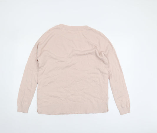 Boden Pink Women's Medium Button Accent Jumper