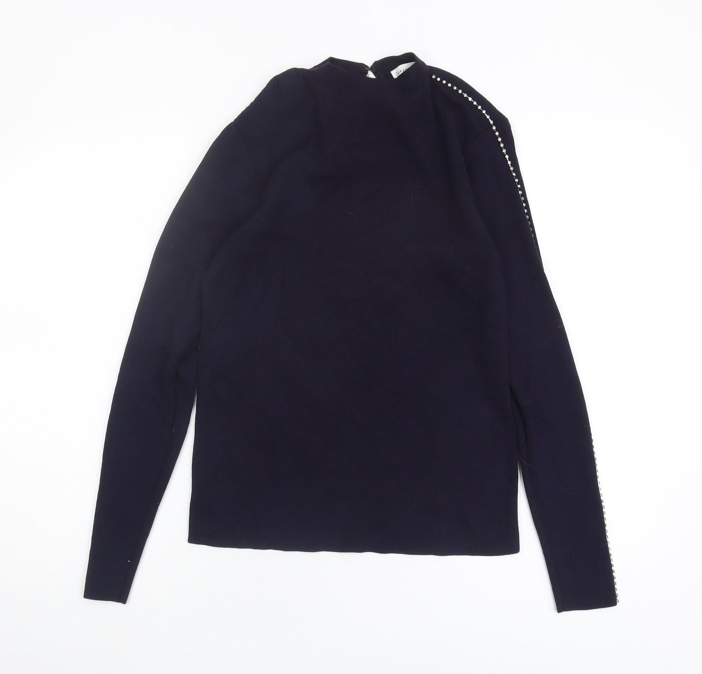 Warehouse Women's Blue Jumper Size 10 Long Sleeve