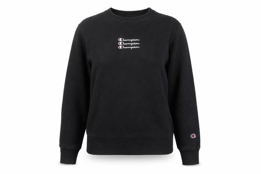 Womens UK S Regular Champion Black Pullover Sweatshirt