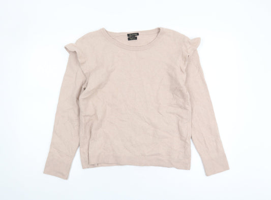 Massimo Dutti Women's Beige Pullover Jumper, Size L