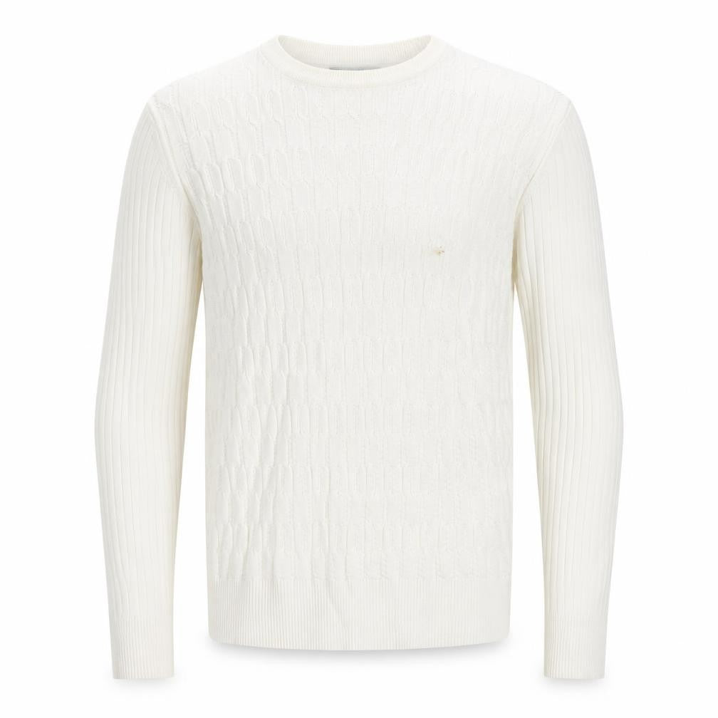 Tony Moro Men's Ivory Cable-Knit Pullover Jumper L