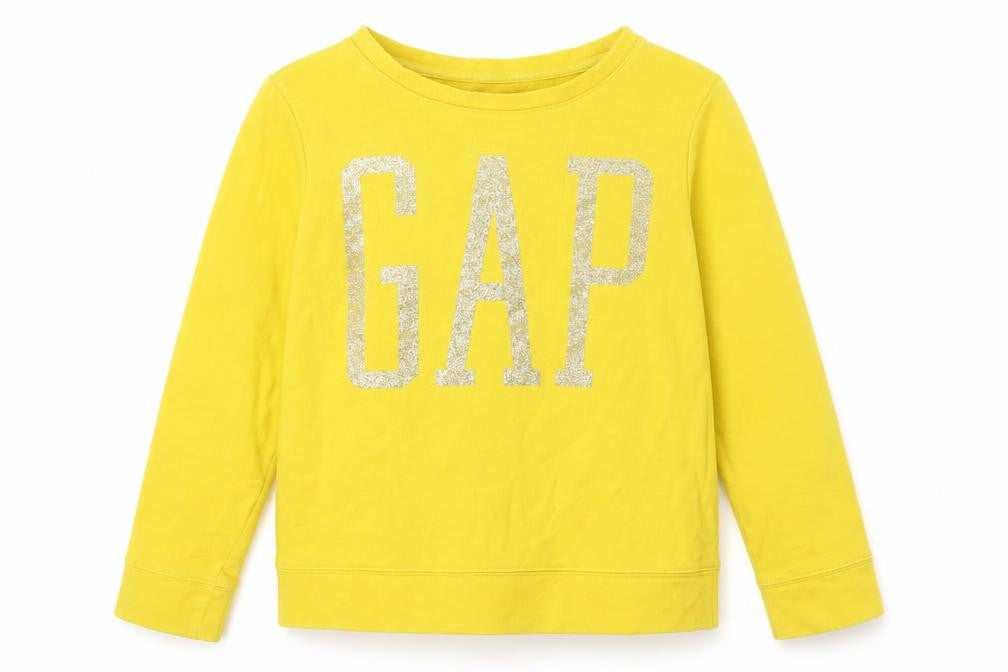 Gap Girls Yellow XL Sweatshirt, Pullover, Logo Accent