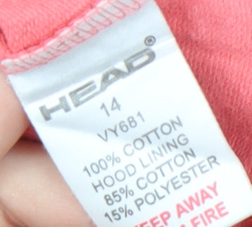 Head Women’s Pink Cotton Pullover Hoodie Size 14