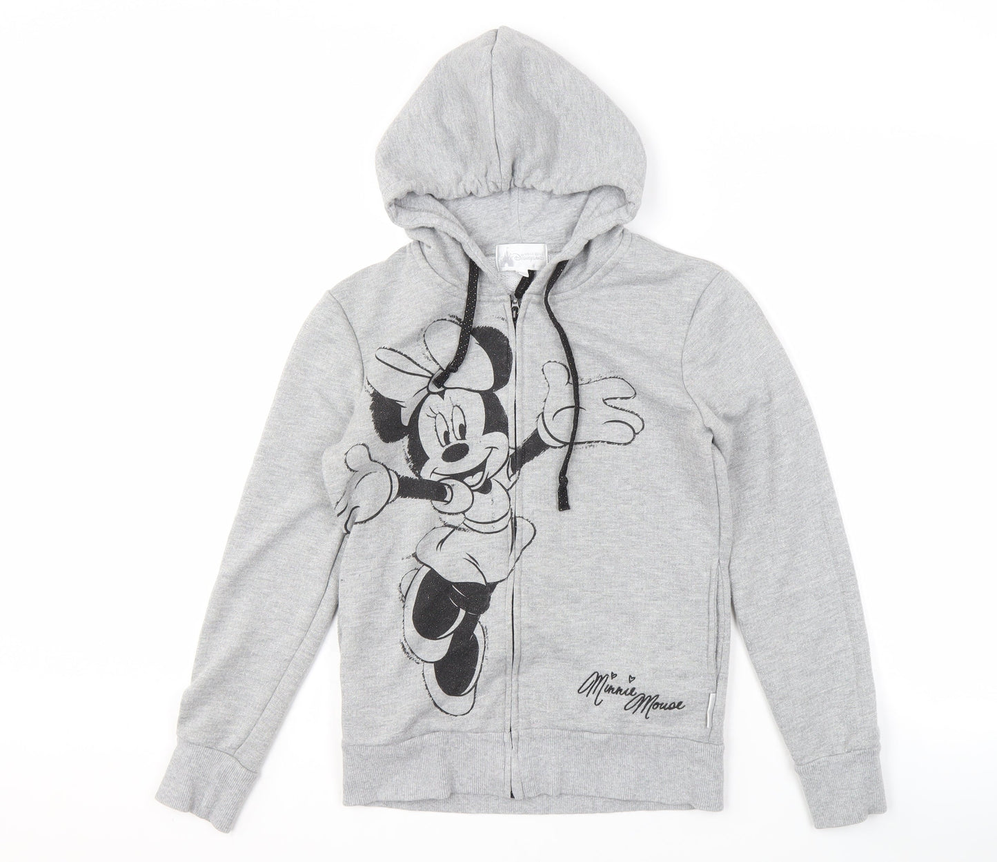 Disney Women's Grey S Minnie Mouse Full Zip Hoodie