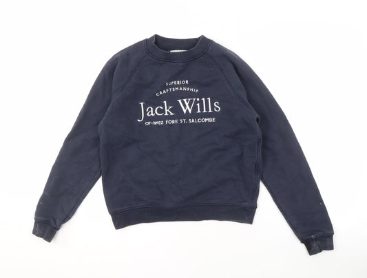 Jack Wills Women Navy Blue Pullover Sweatshirt Size 6
