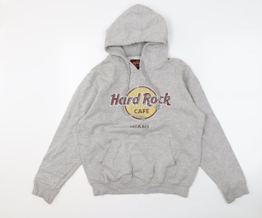 Hard Rock Cafe Men's Grey Medium Pullover Hoodie