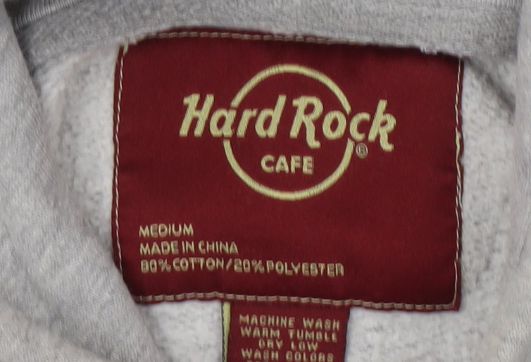Hard Rock Cafe Men's Grey Medium Pullover Hoodie