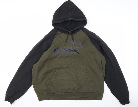 Puma Men's Green Hoodie 2XL Pullover Fleece