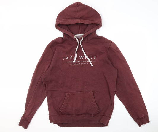 Jack Wills Men's Red L Hoodie, Pullover, Logo Accented