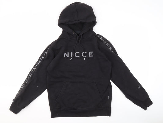 NICCE Men's Black S Pullover Hoodie, Graphic Print