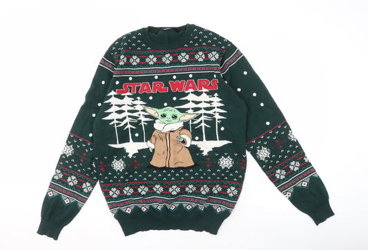 Star Wars Men’s Green Christmas Jumper, Size L