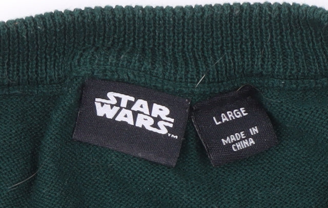 Star Wars Men’s Green Christmas Jumper, Size L