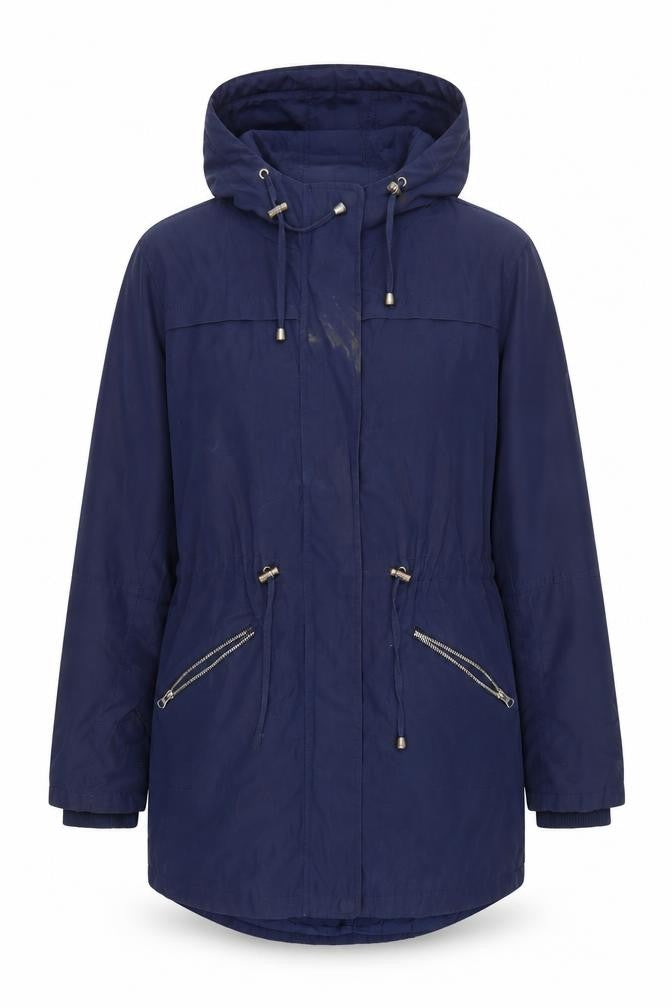 Oasis Women's Blue Anorak Jacket, Size S, Hooded Casual