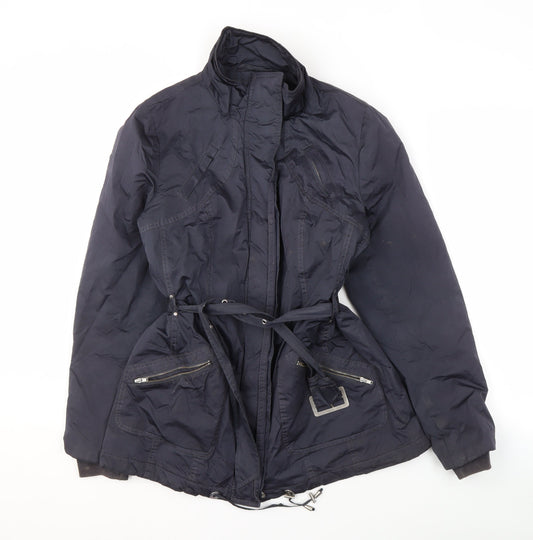 Paul Costelloe Blue Women's Belted Jacket Size 14