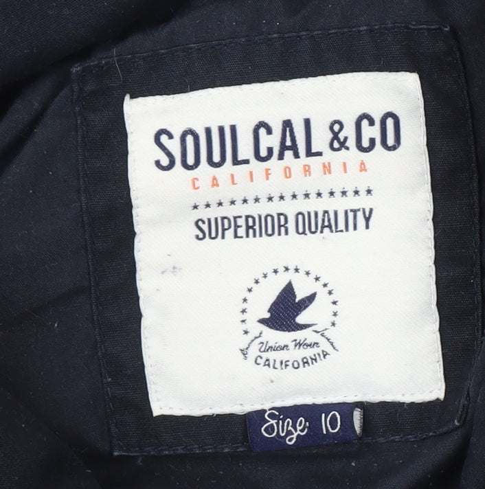 Soulcal & Co Women's Black Parka Jacket Size 10