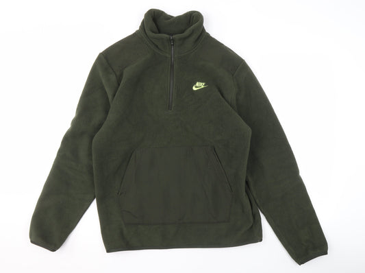 Nike Men's Green Fleece Full Zip Sweatshirt - Size S