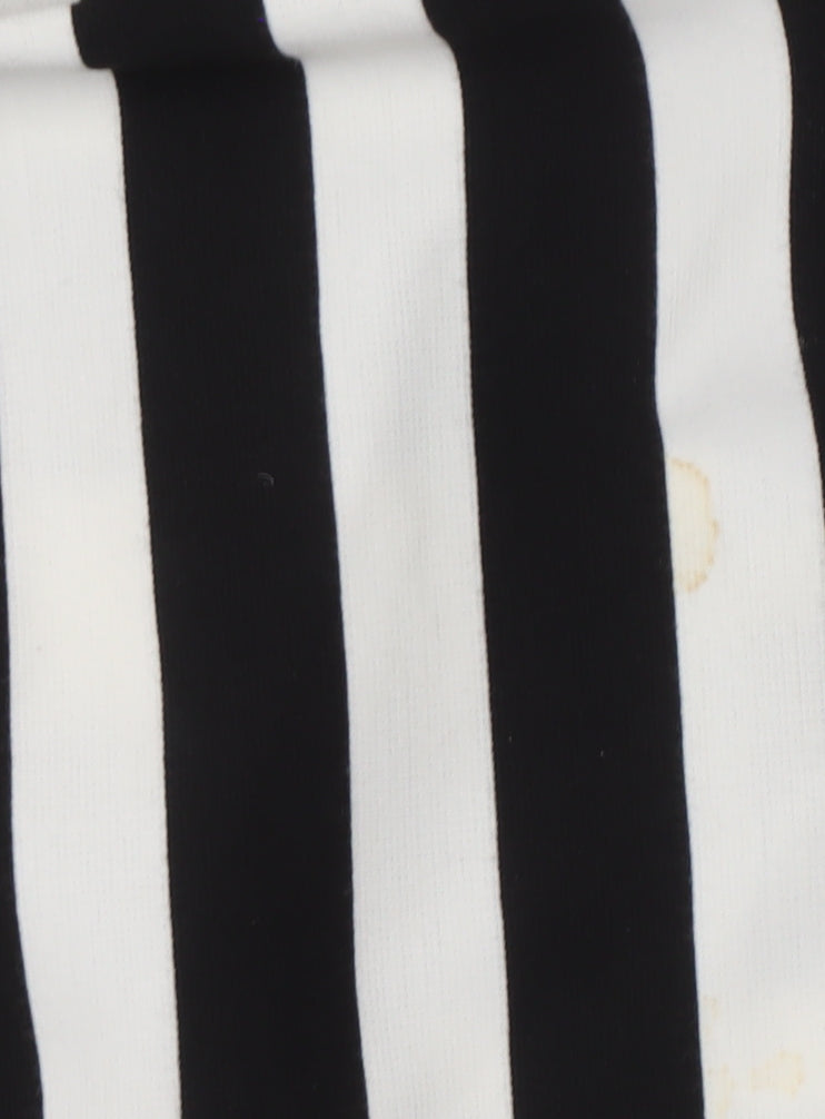 Marks and Spencer Women's Black Stripe Top, Size 12, Boat Neck
