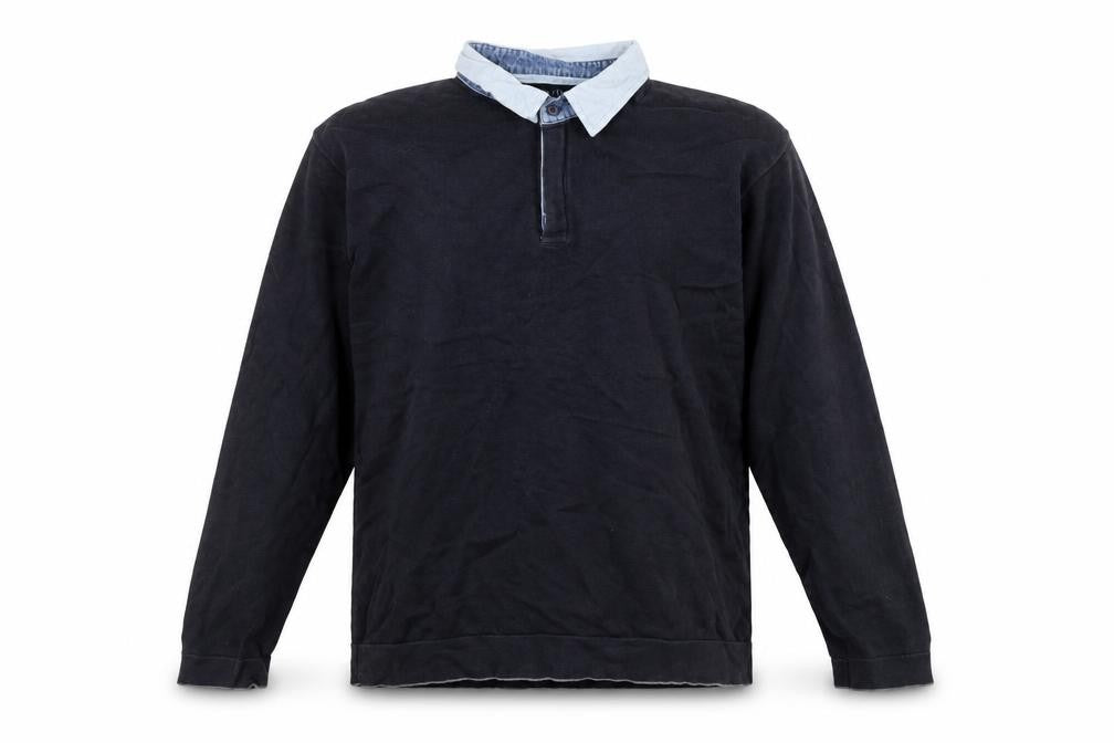 Marks and Spencer Men's Black Henley Jumper XL