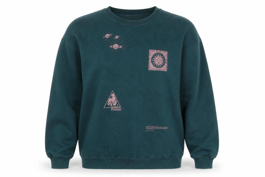 Pacific Womens Republic Green Graphic Sweatshirt S