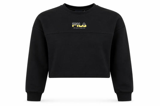 Womens UK XS Regular FILA Black Pullover Sweatshirt