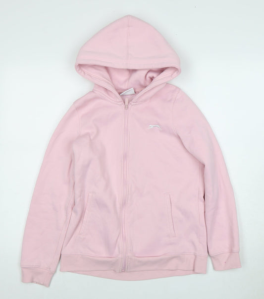 Slazenger Women's Pink Full Zip Hoodie, Size 10, Casual