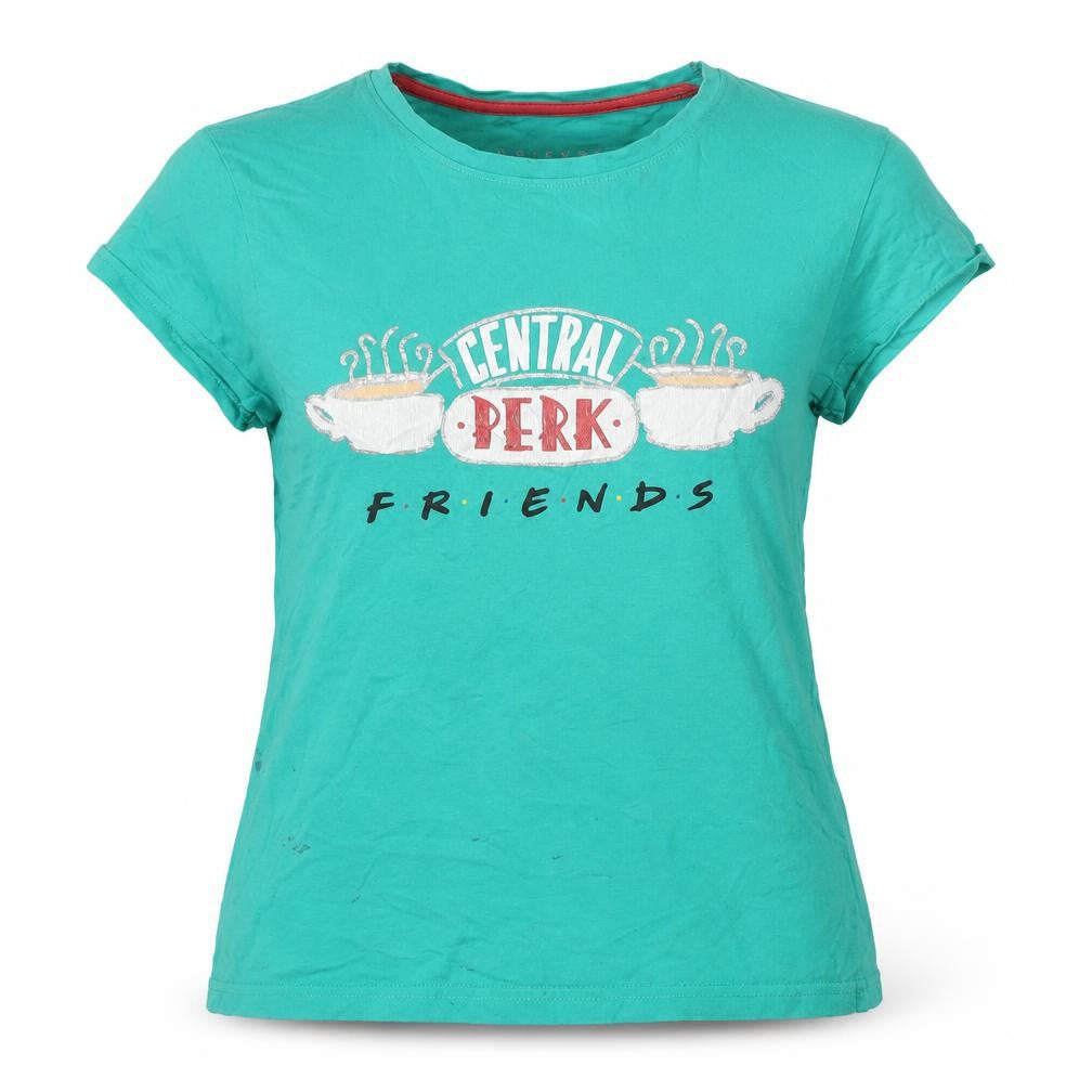 Friends Women's Green XS Crew Neck T-Shirt Pyjama Top