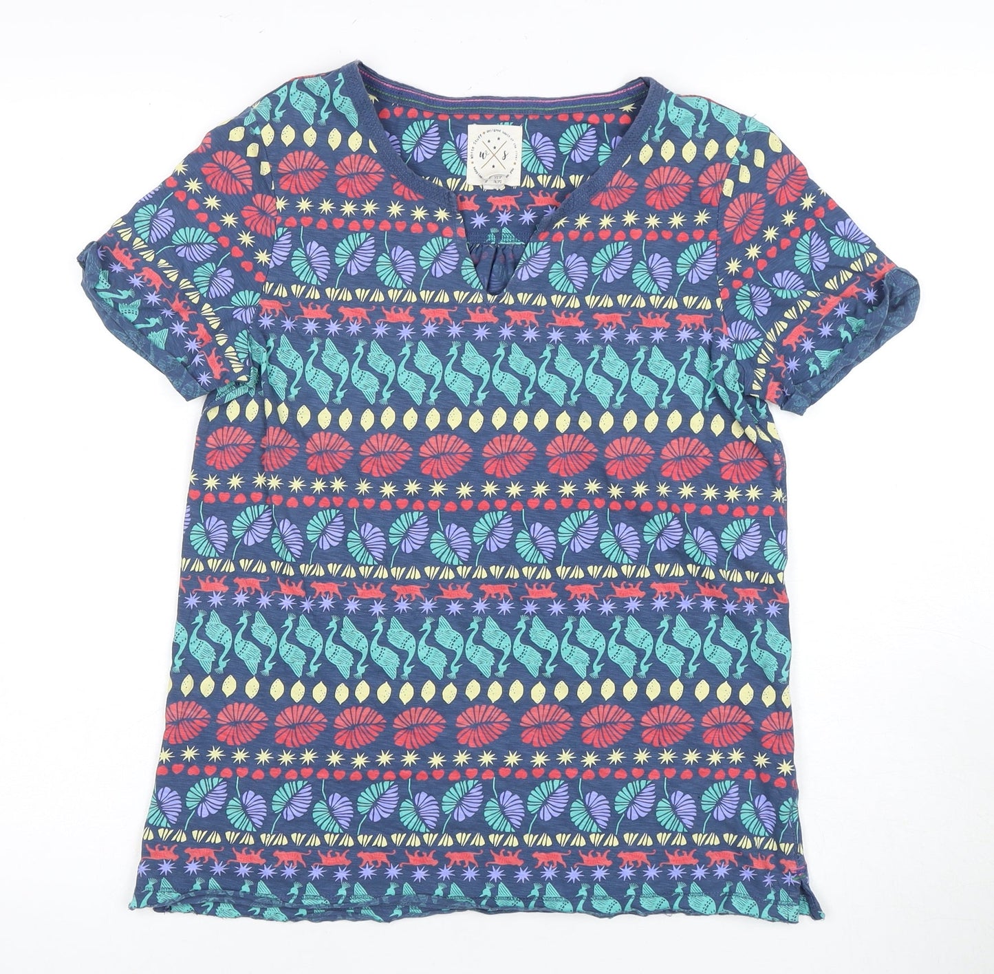 White Stuff Women's Multicoloured Floral T-Shirt - Size 8