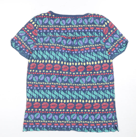 White Stuff Women's Multicoloured Floral T-Shirt - Size 8