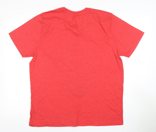Disney Men's Red Super-Dad T-Shirt Large
