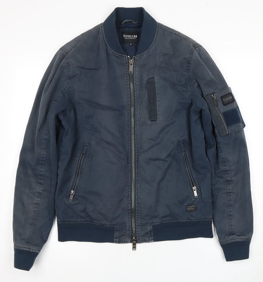 Firetrap Men's Blue Bomber Jacket Medium