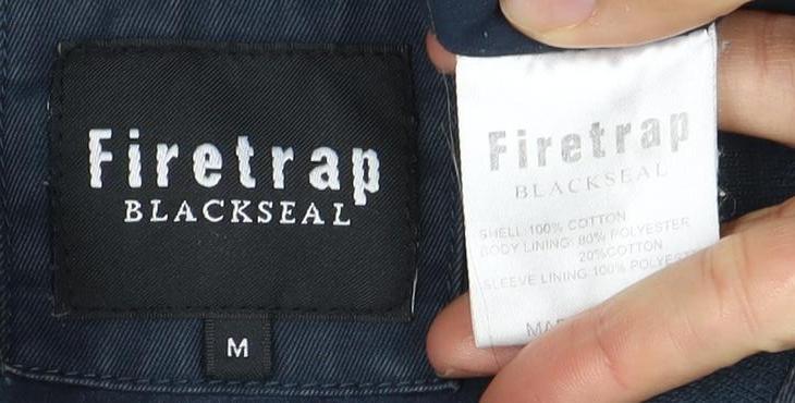 Firetrap Men's Blue Bomber Jacket Medium