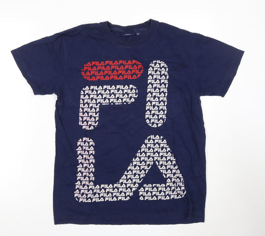 FILA Men's Blue Graphic Print T-Shirt M Short Sleeve