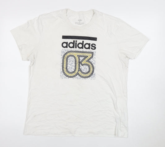 Adidas Unisex Adults White M Basic Short Sleeve T-Shirt