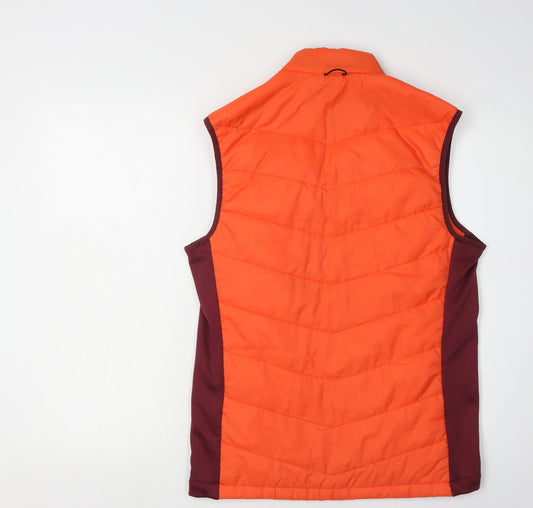 H&M Men's Orange Quilted Waistcoat Vest - Size S