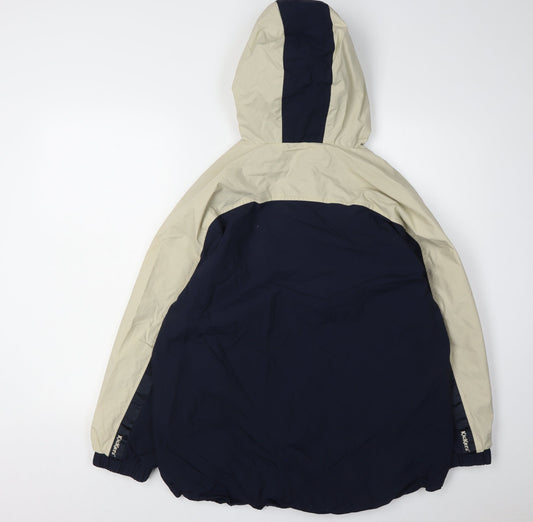 Kickers Men's L Blue Beige Anorak Jacket Hooded